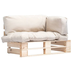 Sofa ogrodowa z palet z piaskowymi poduszkami, sos