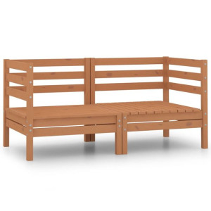 2-osobowa sofa ogrodowa, miodowy brąz, lite drewno