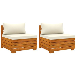 2-osobowa sofa ogrodowa z poduszkami, lite drewno