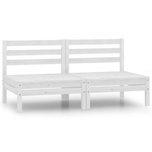2-osobowa sofa ogrodowa, biała, lite drewno sosnow