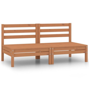 2-osobowa sofa ogrodowa, miodowy brąz, lite drewno