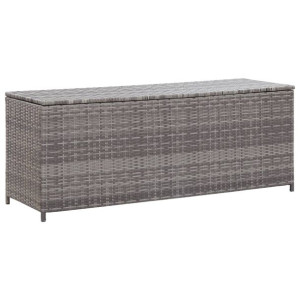 Skrzynia ogrodowa, szara, 120 x 50 x 60 cm, rattan