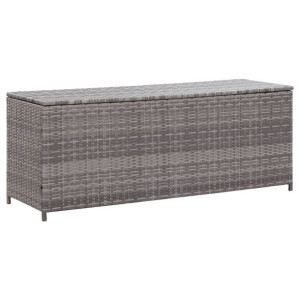 Skrzynia ogrodowa, szara, 150 x 50 x 60 cm, rattan