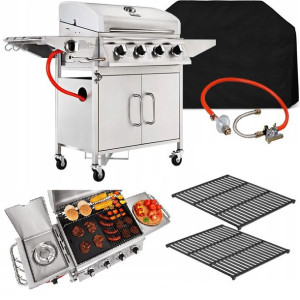100% NIERDZEWNY Grill gazowy BBQ KING - ruszt ŻELIWNY
