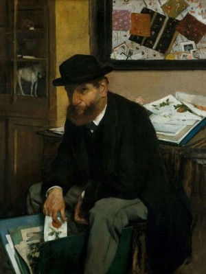 The Collector of Prints, Edgar Degas - plakat 30x4