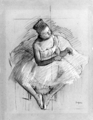 Seated Dancer, Edgar Degas - plakat 21x29,7 cm