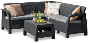 Narożnik ogrodowy CORFU RELAX SET Graphite