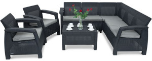 Narożnik ogrodowy CORFU RELAX DUO SET Graphite