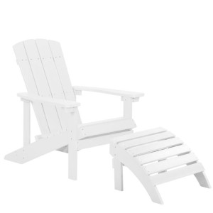 Krzesło ogrodowe z podnóżkiem białe ADIRONDACK