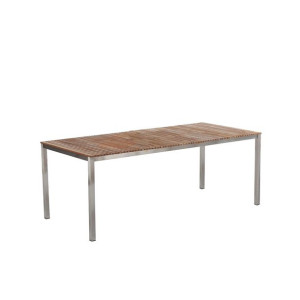 Stół ogrodowy tekowy 200 x 90 cm jasne drewno VIAR