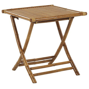 Stolik ogrodowy bambusowy 70 x 70 cm jasne drewno