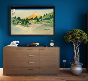 Hokusai, The Fuji Reflects in Lake Kawaguchi Seen