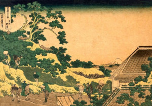 Hokusai, Fuji from Surugadai, in Yedo - plakat 60x