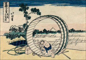 Fuji View Plain in Owari Province, Hokusai - plaka