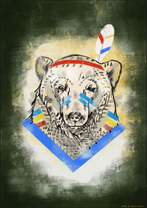 Miś indianin - plakat 40x60 cm