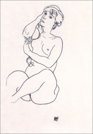 Nude, Egon Schiele - plakat 20x30 cm