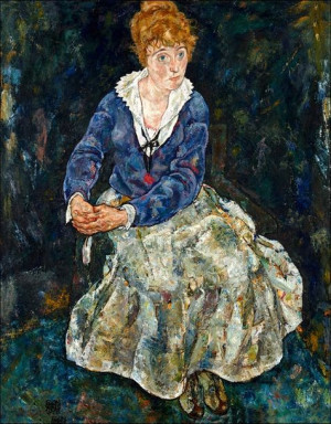 Portret żony Edith Schielem, Egon Schiele - plakat