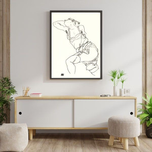 Reclining Model in Chemise and Stockings, Egon Sch