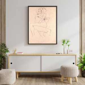 Couple Embracing, Egon Schiele - plakat 21x29,7 cm