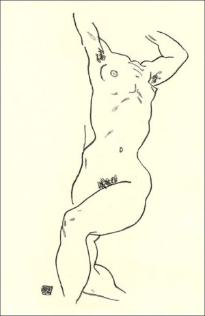 Torso of a Nude, Egon Schiele - plakat 59,4x84,1 c