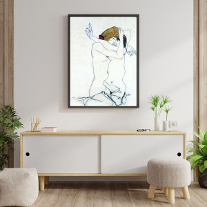 Two Women Embracing, Egon Schiele - plakat 70x100