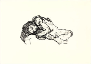 Girl, Egon Schiele - plakat 42x29,7 cm