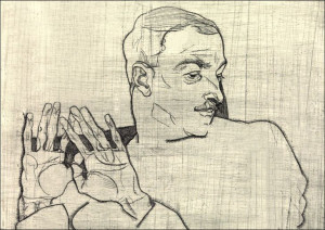 Portrait of Arthur Roessler, Egon Schiele - plakat