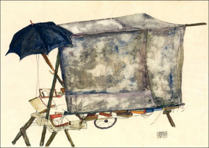 Street Cart, Egon Schiele - plakat 70x50 cm