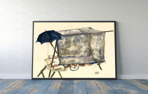 Street Cart, Egon Schiele - plakat 100x70 cm