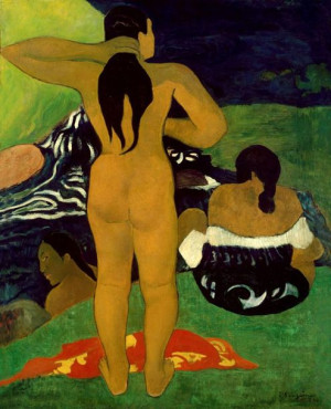 Tahitian Women Bathing, Paul Gauguin - plakat 60x8