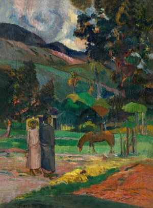 Tahitian Landscape, Paul Gauguin - plakat 59,4x84,