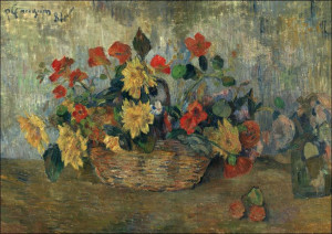 Nasturtiums dahliasinabasket, Paul Gauguin - plaka