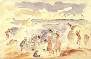 Beach Scene, Auguste Renoir - plakat 30x20 cm