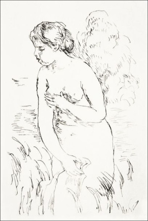 Baigneuse debout, à mi-jambes, Pierre-Auguste Reno