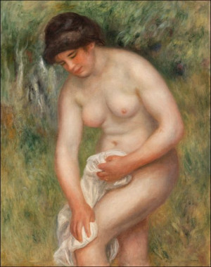 Bather Drying Herself, Pierre-Auguste Renoir - pla