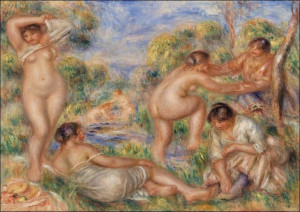 Bathing Group, Pierre-Auguste Renoir - plakat 50x4