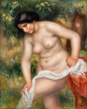 Bather Drying Herself, Pierre-Auguste Renoir - pla
