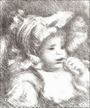 Child with a Biscuit, Pierre-Auguste Renoir - plak