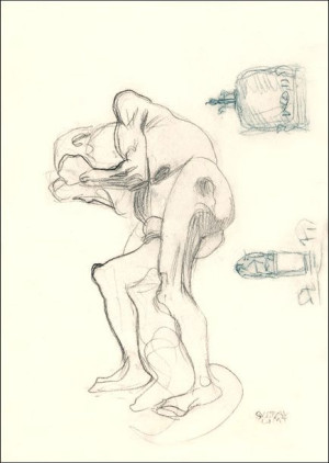Study of a Nude Old Woman Clenching Her Fists, and