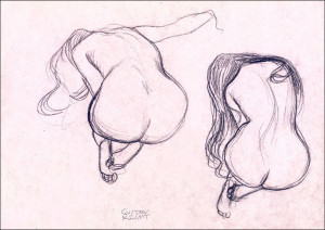 Two Studies of a Seated Nude with Long Hair, Gusta