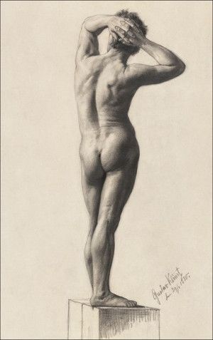 Male Nude, Gustav Klimt - plakat 30x40 cm
