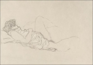 Sleeping Woman, Gustav Klimt - plakat 29,7x21 cm