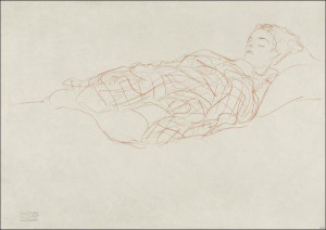 Study of a woman wrapped in a plaid, Gustav Klimt