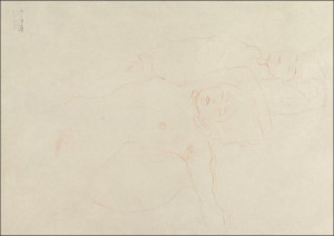 Two Reclining Nudes, Gustav Klimt - plakat 42x29,7