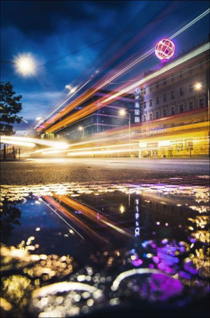 Nocna Warszawa - plakat premium 30x40 cm