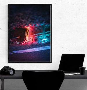 Singapur, Neon - plakat premium 70x100 cm