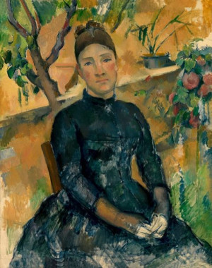 Madame Cézanne in the Conservatory, Paul Cézanne -