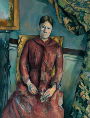Madame Cézanne in a Red Dress, Paul Cézanne - plak