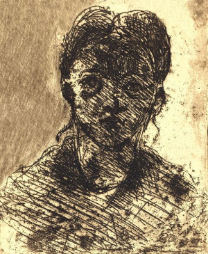 Bust of a Girl, Paul Cézanne - plakat 60x80 cm