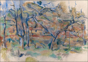 Trær og hus, Provence, Paul Cezanne – plakat 100x7